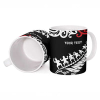 Honour The Treaty New Zealand Personalised Ceramic Mug Toitu Te Tiriti Half Fern Haka Dance LT9 - Polynesian Pride