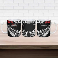 Honour The Treaty New Zealand Personalised Ceramic Mug Toitu Te Tiriti Half Fern Haka Dance LT9 - Polynesian Pride