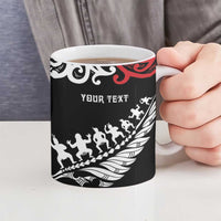 Honour The Treaty New Zealand Personalised Ceramic Mug Toitu Te Tiriti Half Fern Haka Dance LT9 - Polynesian Pride
