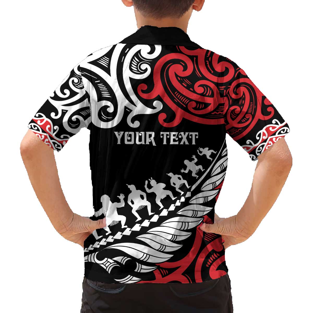 Honour The Treaty New Zealand Personalised Family Matching Off The Shoulder Long Sleeve Dress and Hawaiian Shirt Toitu Te Tiriti Half Fern with Haka dance LT9 - Polynesian Pride