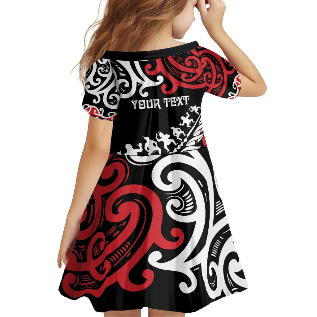 Honour The Treaty New Zealand Personalised Family Matching Off Shoulder Short Dress and Hawaiian Shirt Toitu Te Tiriti Half Fern with Haka dance LT9 - Polynesian Pride