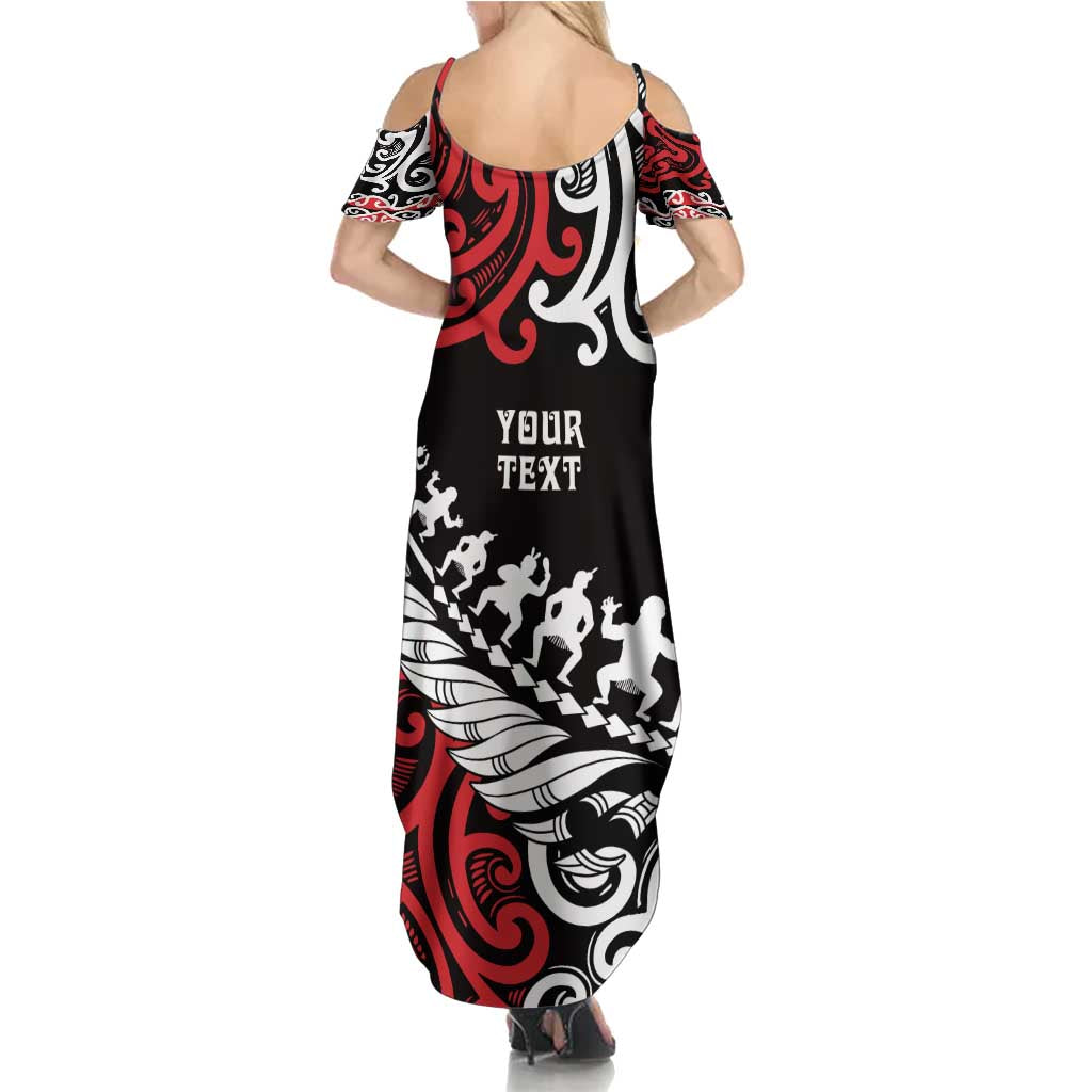 Honour The Treaty New Zealand Personalised Family Matching Summer Maxi Dress and Hawaiian Shirt Toitu Te Tiriti Half Fern with Haka dance LT9 - Polynesian Pride