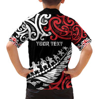 Honour The Treaty New Zealand Personalised Family Matching Tank Maxi Dress and Hawaiian Shirt Toitu Te Tiriti Half Fern with Haka dance LT9 - Polynesian Pride