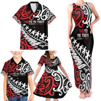Honour The Treaty New Zealand Personalised Family Matching Tank Maxi Dress and Hawaiian Shirt Toitu Te Tiriti Half Fern with Haka dance LT9 - Polynesian Pride