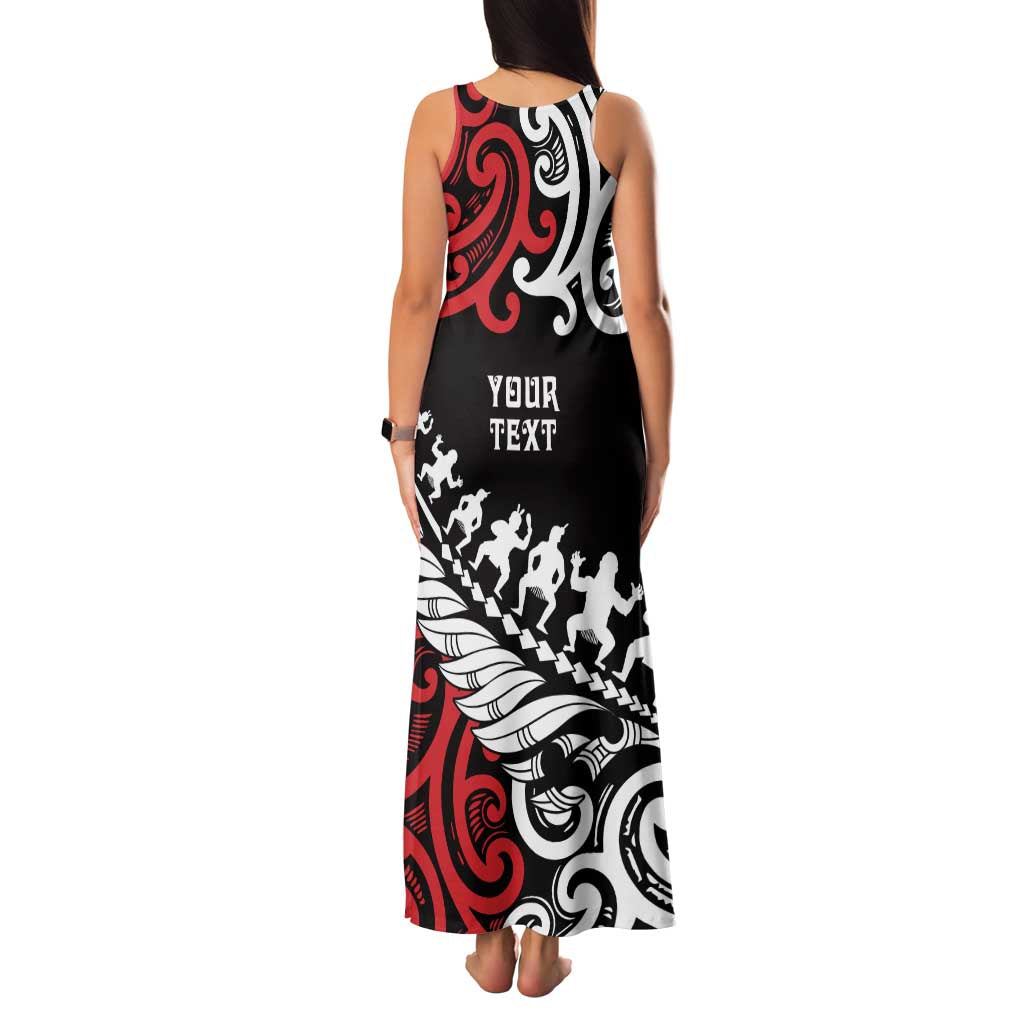 Honour The Treaty New Zealand Personalised Family Matching Tank Maxi Dress and Hawaiian Shirt Toitu Te Tiriti Half Fern with Haka dance LT9 - Polynesian Pride