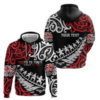 Honour The Treaty New Zealand Personalised Hoodie Toitu Te Tiriti Half Fern with Haka dance LT9 - Polynesian Pride