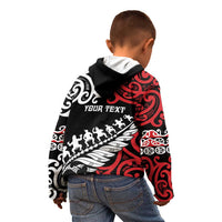 Honour The Treaty New Zealand Personalised Kid Hoodie Toitu Te Tiriti Half Fern with Haka dance LT9 - Polynesian Pride