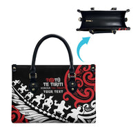 Honour The Treaty New Zealand Personalised Leather Bag Toitu Te Tiriti Half Fern Haka Dance LT9 - Polynesian Pride