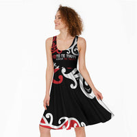 Honour The Treaty New Zealand Personalised Midi Dress Toitu Te Tiriti Half Fern Haka Dance LT9 - Polynesian Pride