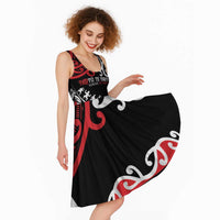 Honour The Treaty New Zealand Personalised Midi Dress Toitu Te Tiriti Half Fern Haka Dance LT9 - Polynesian Pride