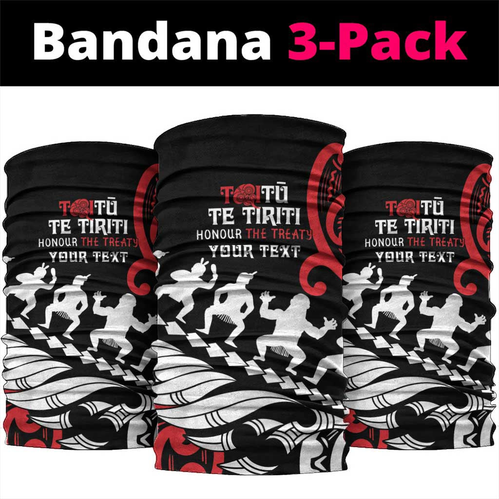 Honour The Treaty New Zealand Personalised Neck Gaiter Toitu Te Tiriti Half Fern Haka Dance LT9 package One Size: 25*50cm Red - Polynesian Pride