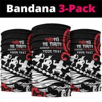 Honour The Treaty New Zealand Personalised Neck Gaiter Toitu Te Tiriti Half Fern Haka Dance LT9 package One Size: 25*50cm Red - Polynesian Pride