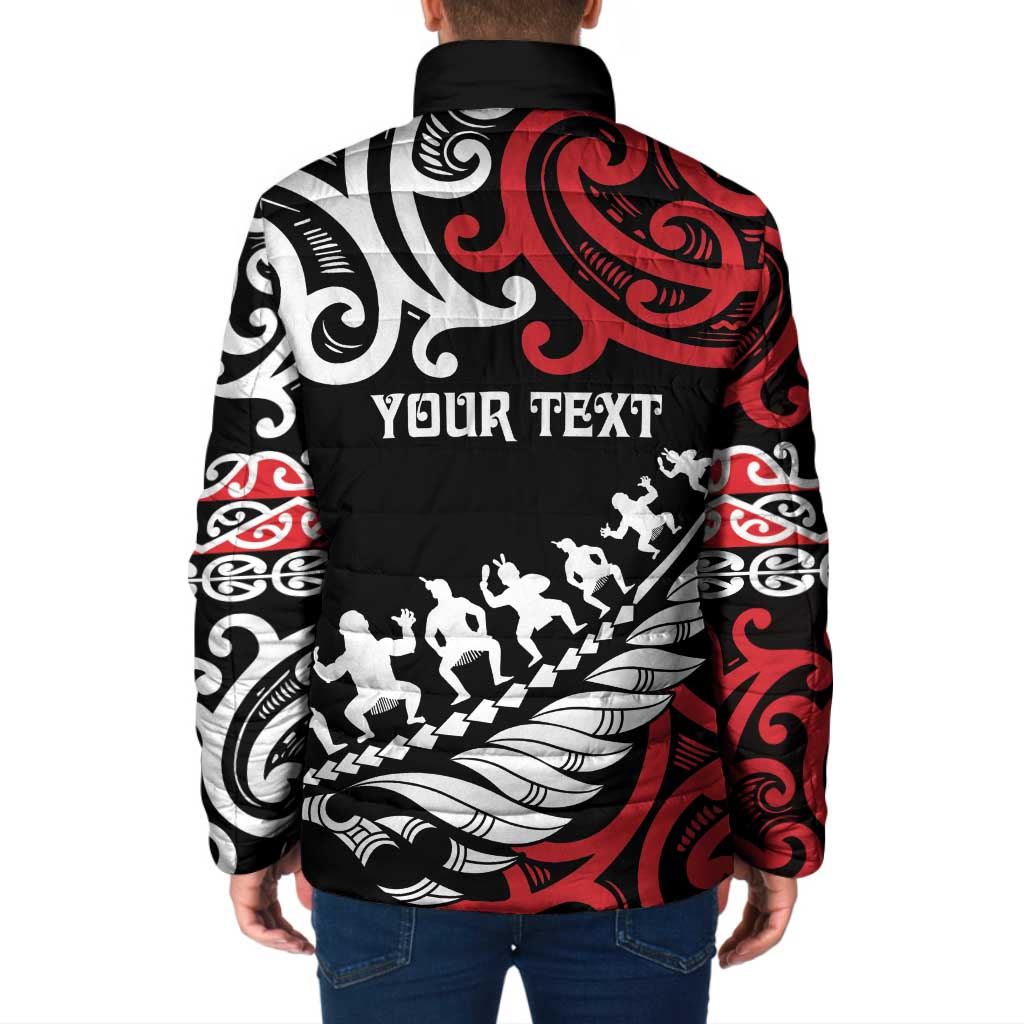 Honour The Treaty New Zealand Personalised Padded Jacket Toitu Te Tiriti Half Fern Haka Dance LT9 - Polynesian Pride