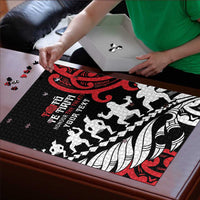 Honour The Treaty New Zealand Personalised Puzzle Toitu Te Tiriti Half Fern Haka Dance LT9 - Polynesian Pride