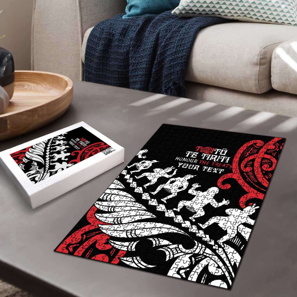 Honour The Treaty New Zealand Personalised Puzzle Toitu Te Tiriti Half Fern Haka Dance LT9 - Polynesian Pride