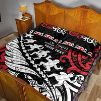 Honour The Treaty New Zealand Personalised Quilt Bed Set Toitu Te Tiriti Half Fern with Haka dance LT9 - Polynesian Pride