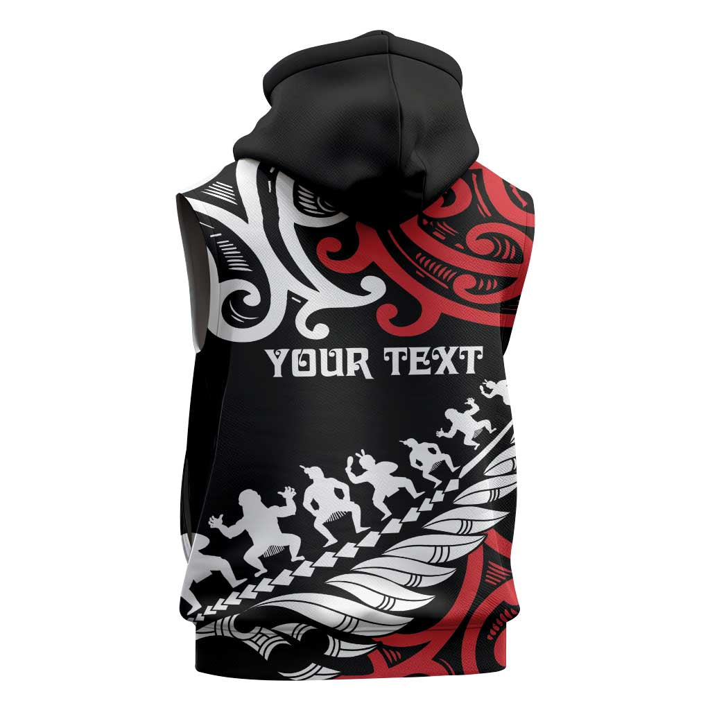Honour The Treaty New Zealand Personalised Sleeveless Zip Hoodie Toitu Te Tiriti Half Fern Haka Dance LT9 - Polynesian Pride