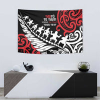 Honour The Treaty New Zealand Personalised Tapestry Toitu Te Tiriti Half Fern with Haka dance LT9 - Polynesian Pride