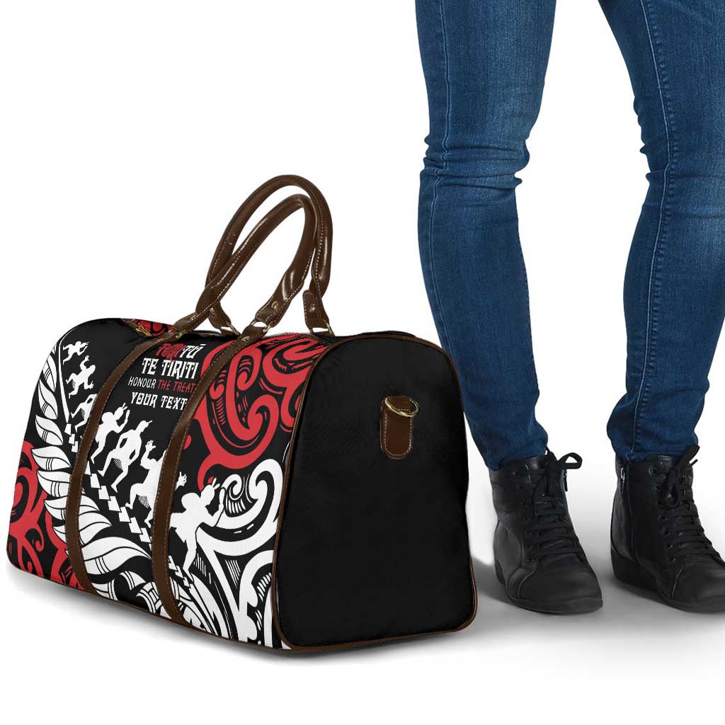 Honour The Treaty New Zealand Personalised Travel Bag Toitu Te Tiriti Half Fern Haka Dance LT9 - Polynesian Pride