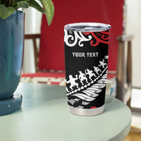 Honour The Treaty New Zealand Personalised Tumbler Cup Toitu Te Tiriti Half Fern with Haka dance LT9 - Polynesian Pride