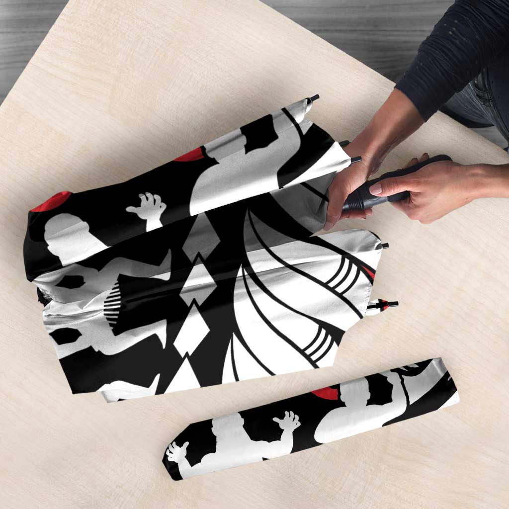 Honour The Treaty New Zealand Personalised Umbrella Toitu Te Tiriti Half Fern Haka Dance LT9 - Polynesian Pride