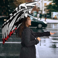 Honour The Treaty New Zealand Personalised Umbrella Toitu Te Tiriti Half Fern Haka Dance LT9 - Polynesian Pride