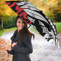 Honour The Treaty New Zealand Personalised Umbrella Toitu Te Tiriti Half Fern Haka Dance LT9 - Polynesian Pride