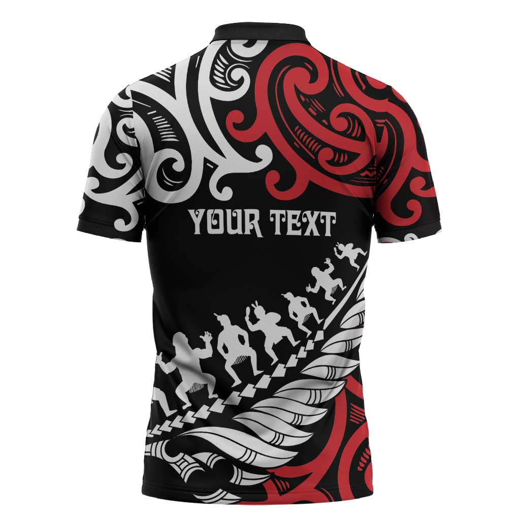 Honour The Treaty New Zealand Personalised Zipper Polo Shirt Toitu Te Tiriti Half Fern Haka Dance LT9 - Polynesian Pride