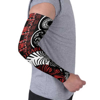 Honour The Treaty New Zealand Personalised Arm Sleeves Toitu Te Tiriti Indigenous Maori Face LT9 - Polynesian Pride