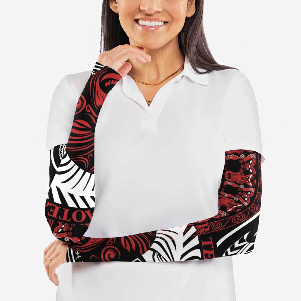 Honour The Treaty New Zealand Personalised Arm Sleeves Toitu Te Tiriti Indigenous Maori Face LT9 - Polynesian Pride