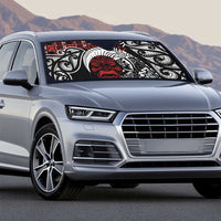 Honour The Treaty New Zealand Personalised Auto Sun Shade Toitu Te Tiriti Indigenous Maori Face LT9 - Polynesian Pride
