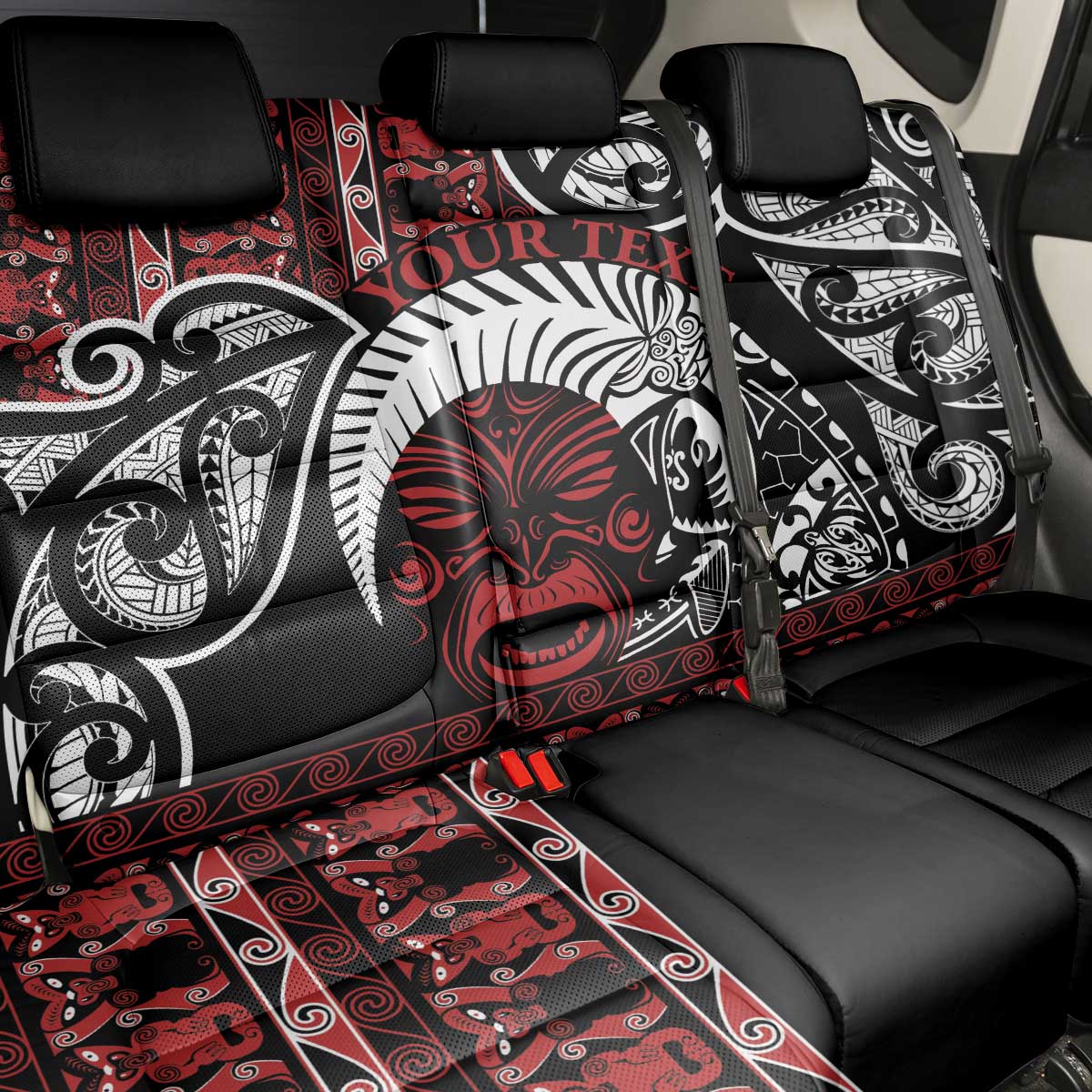 Honour The Treaty New Zealand Personalised Back Car Seat Cover Toitu Te Tiriti Indigenous Maori Face LT9 - Polynesian Pride