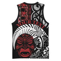 Honour The Treaty New Zealand Personalised Basketball Jersey Toitu Te Tiriti Indigenous Maori Face LT9 - Polynesian Pride
