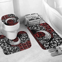 Honour The Treaty New Zealand Personalised Bathroom Set Toitu Te Tiriti Indigenous Maori Face LT9 Mat Set Only (3 pcs) One Size Red - Polynesian Pride