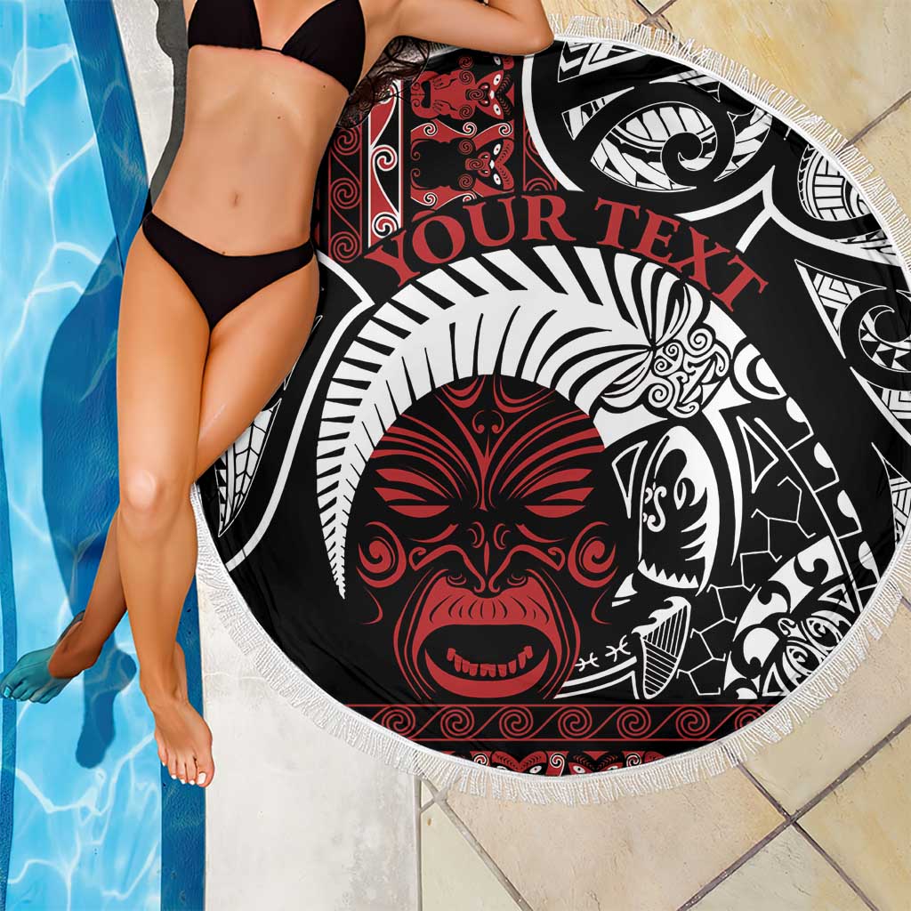 Honour The Treaty New Zealand Personalised Beach Blanket Toitu Te Tiriti Indigenous Maori Face LT9 - Polynesian Pride