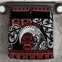 Honour The Treaty New Zealand Personalised Bedding Set Toitu Te Tiriti Indigenous Maori Face LT9 Black - Polynesian Pride