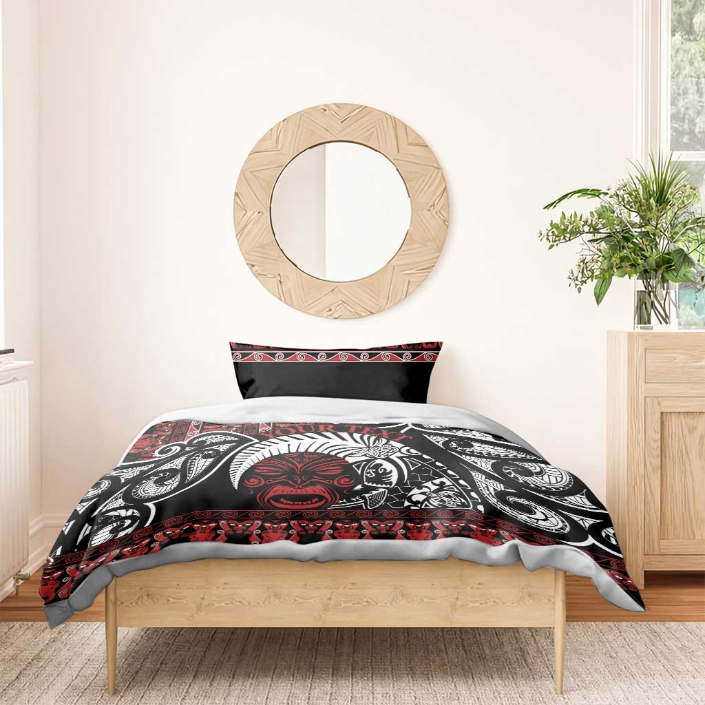 Honour The Treaty New Zealand Personalised Bedding Set Toitu Te Tiriti Indigenous Maori Face LT9 - Polynesian Pride