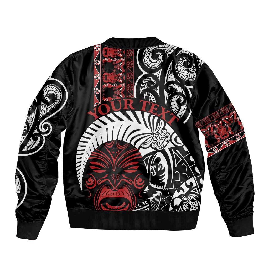 Honour The Treaty New Zealand Personalised Bomber Jacket Toitu Te Tiriti Indigenous Maori Face LT9 - Polynesian Pride