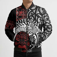 Honour The Treaty New Zealand Personalised Bomber Puffer Jacket Toitu Te Tiriti Indigenous Maori Face LT9 - Polynesian Pride
