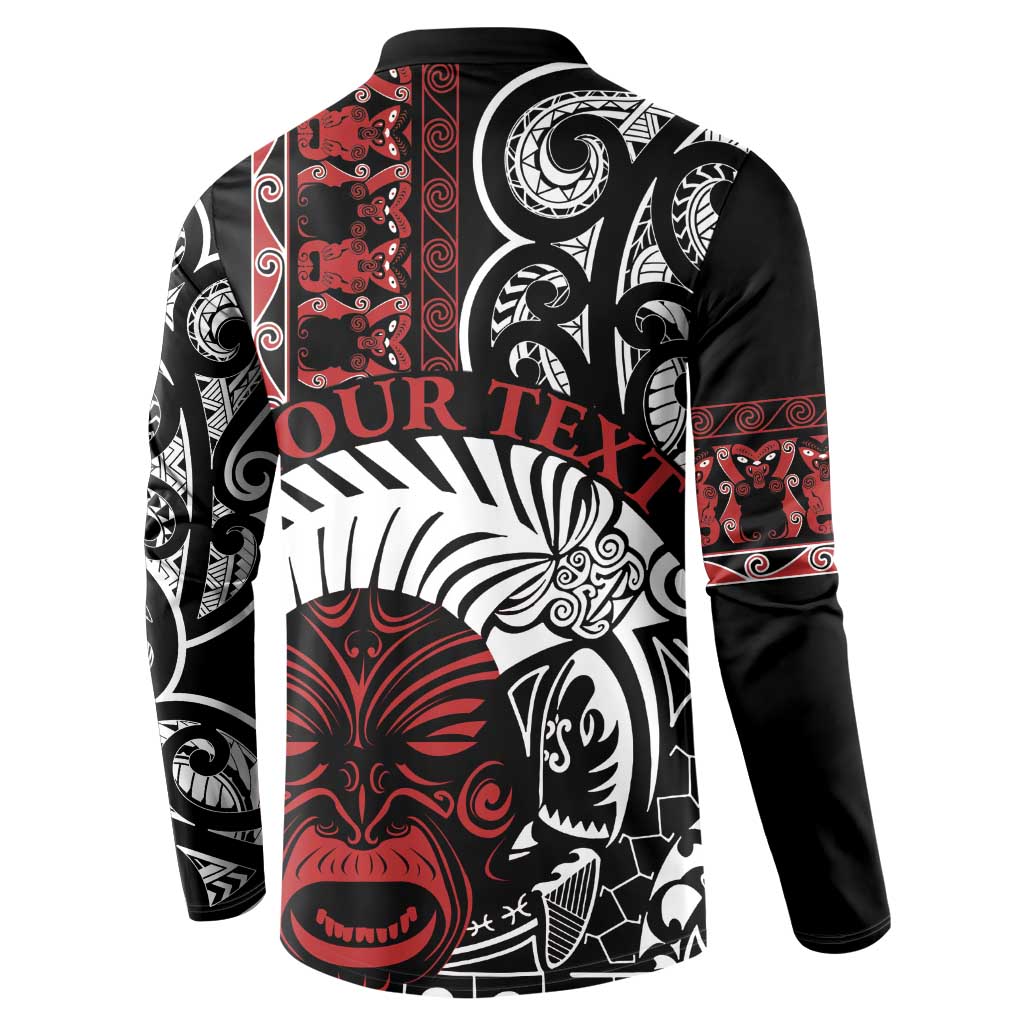 Honour The Treaty New Zealand Personalised Button Sweatshirt Toitu Te Tiriti Indigenous Maori Face LT9 - Polynesian Pride