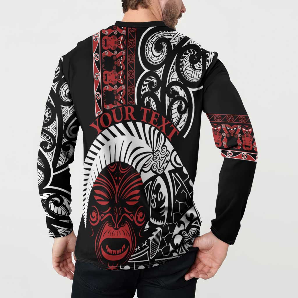 Honour The Treaty New Zealand Personalised Button Sweatshirt Toitu Te Tiriti Indigenous Maori Face LT9 - Polynesian Pride