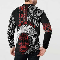 Honour The Treaty New Zealand Personalised Button Sweatshirt Toitu Te Tiriti Indigenous Maori Face LT9 - Polynesian Pride