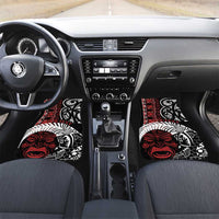 Honour The Treaty New Zealand Personalised Car Mats Toitu Te Tiriti Indigenous Maori Face LT9 Set 2pcs - Front Black - Polynesian Pride