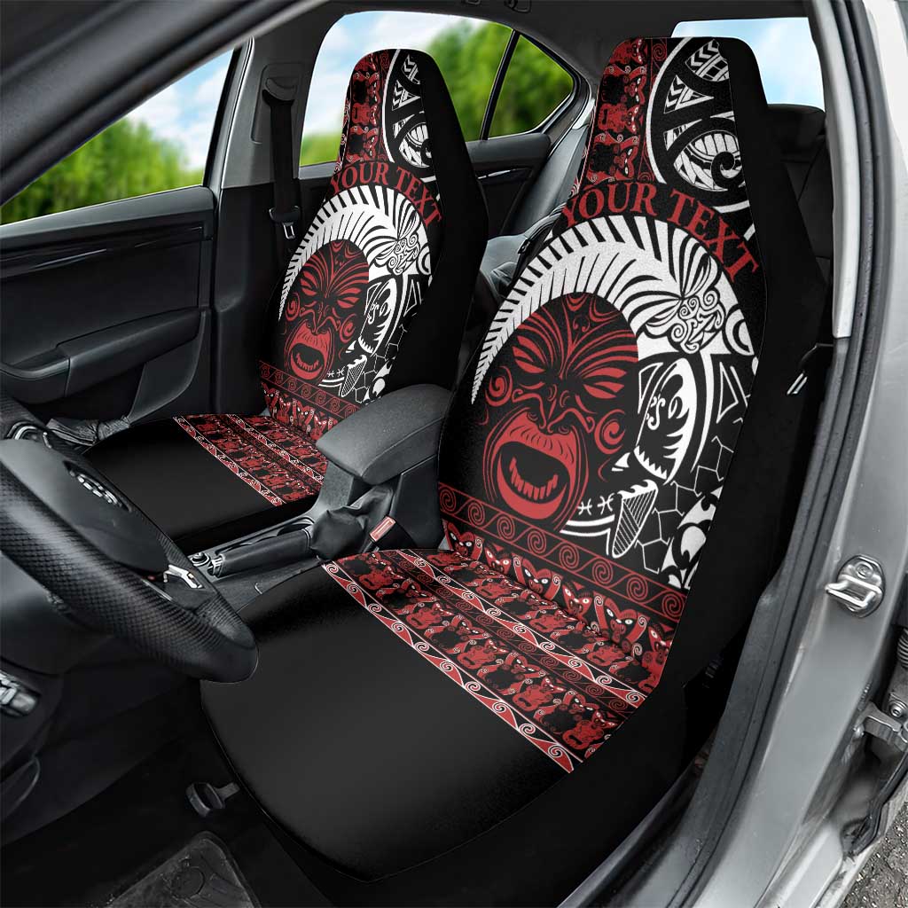Honour The Treaty New Zealand Personalised Car Seat Cover Toitu Te Tiriti Indigenous Maori Face LT9 - Polynesian Pride