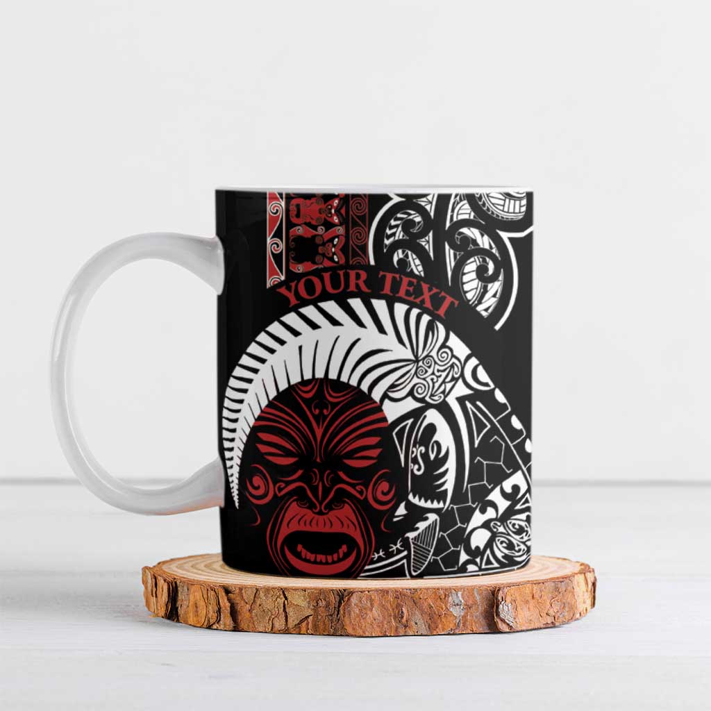 Honour The Treaty New Zealand Personalised Ceramic Mug Toitu Te Tiriti Indigenous Maori Face LT9 Red - Polynesian Pride