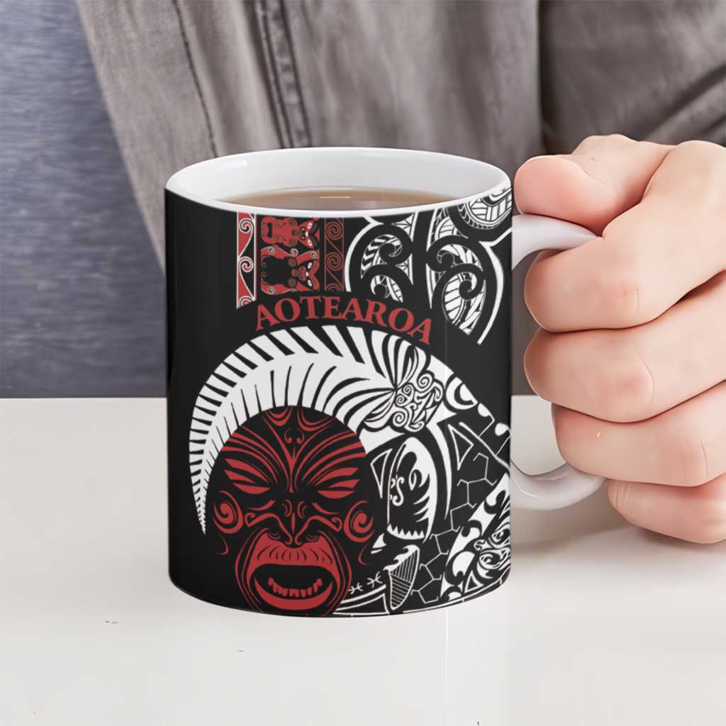 Honour The Treaty New Zealand Personalised Ceramic Mug Toitu Te Tiriti Indigenous Maori Face LT9 - Polynesian Pride