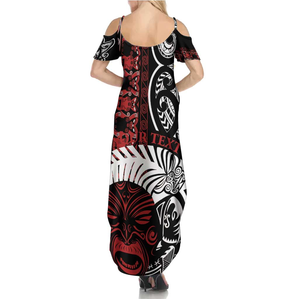 Honour The Treaty New Zealand Personalised Family Matching Summer Maxi Dress and Hawaiian Shirt Toitu Te Tiriti Indigenous Maori Face LT9 - Polynesian Pride