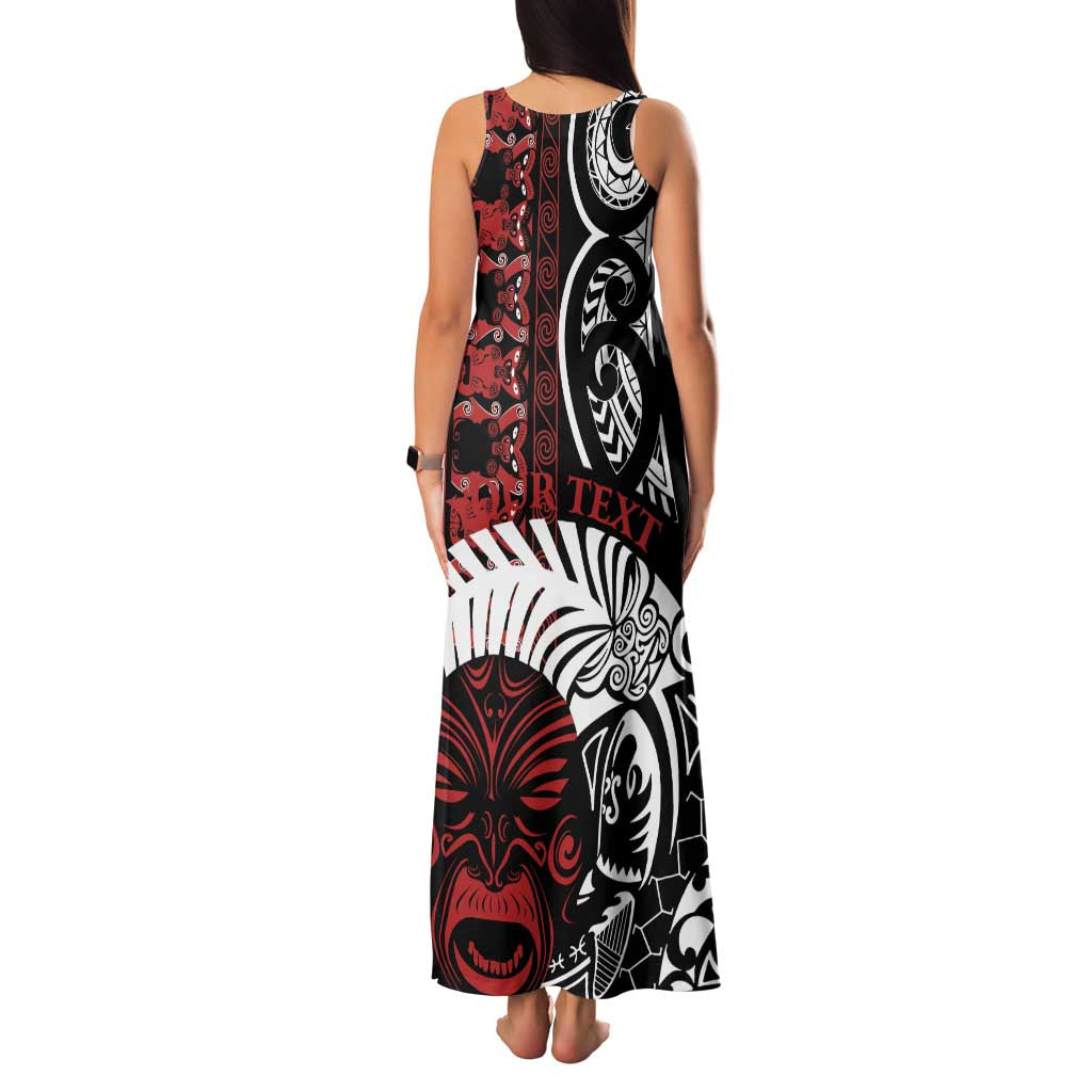 Honour The Treaty New Zealand Personalised Family Matching Tank Maxi Dress and Hawaiian Shirt Toitu Te Tiriti Indigenous Maori Face LT9 - Polynesian Pride