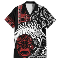 Honour The Treaty New Zealand Personalised Hawaiian Shirt Toitu Te Tiriti Indigenous Maori Face LT9 Black - Polynesian Pride