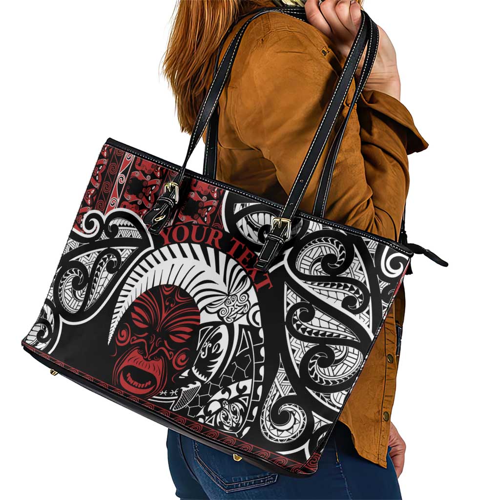 Honour The Treaty New Zealand Personalised Leather Tote Bag Toitu Te Tiriti Indigenous Maori Face LT9 - Polynesian Pride